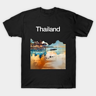 Thailand: Postcard from Thailand a Vision of Paradise on a dark (Knocked Out) background T-Shirt